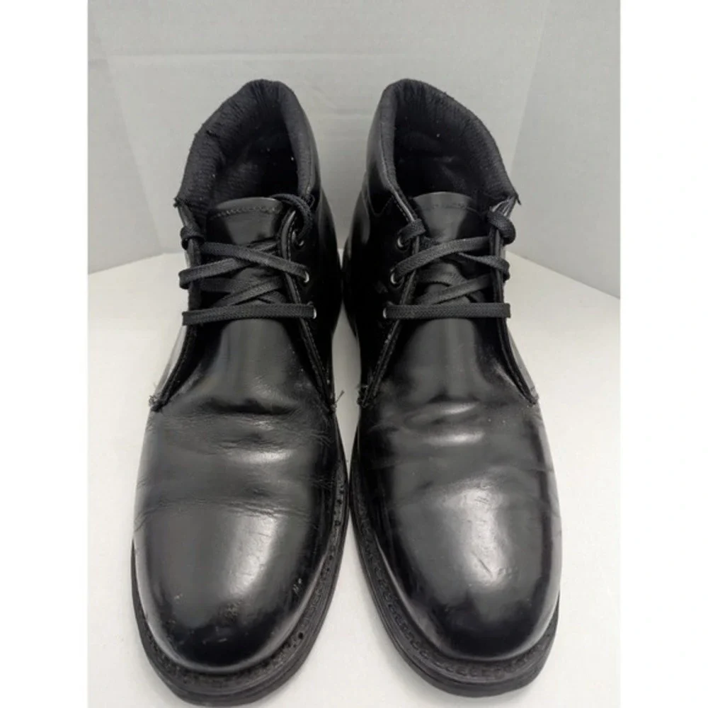 Knapp‎ Work Shoe Size 10 D Lace Up Black Leather Steel Toe Cat's Paw Soles